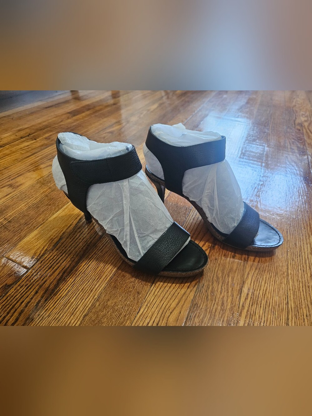 Vince Camuto, Never Worn, Like New, Classic Black Ankle-Strap Women's Heels - Picture 7 of 9